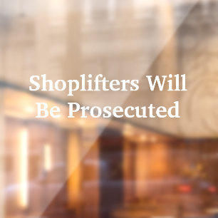 Geen winkeldiefstal bord - winkelraam cling raamsticker
