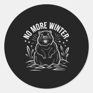 Geen Winter Meer Groundhog Day Grappig Sarcasme Ma Ronde Sticker