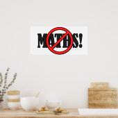 Geen Wiskunde Zone... (grappig) Poster (Keuken)