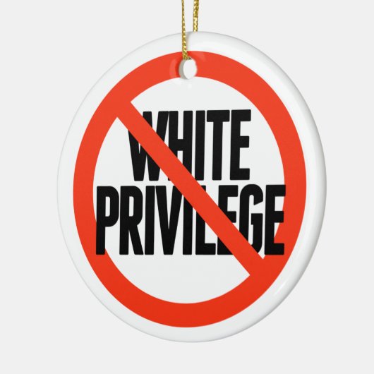 Geen wit privilege keramisch ornament (Links)