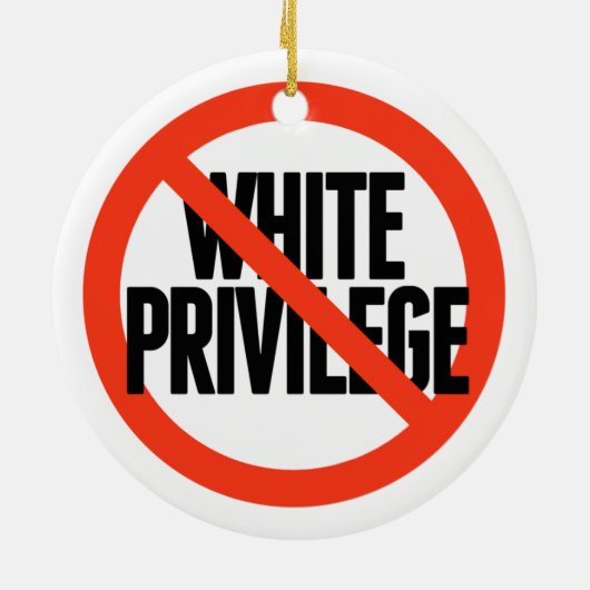 Geen wit privilege keramisch ornament (Achterkant)