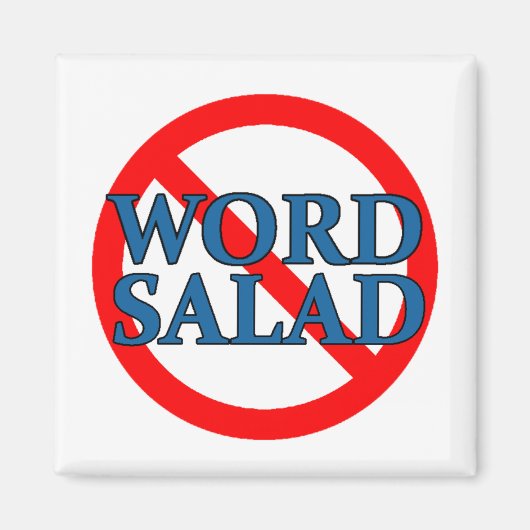 Geen woord salade magneet (Voorkant)