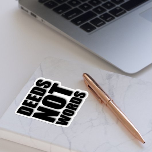 Geen woorden motivatie wit zwart sticker