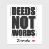 Geen woorden motivatie wit zwart sticker (Vel)