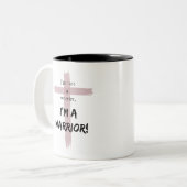 Geen Worrier, een Warrior. Tweekleurige Koffiemok (Voorkant links)