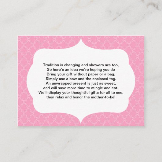 Geen wrap insert kaart baby of vrijgezellenfeest R (Voorkant)