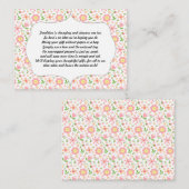 Geen wrap insert kaart baby shower roze floral (Voorkant / Achterkant)