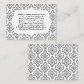 Geen wrap insert kaart baby shower zwarte damast (Voorkant / Achterkant)