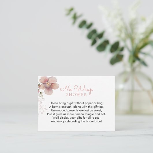 Geen Wrap Roze Bloemen Vrijgezellenfeest Behuizing Informatiekaartje (Staand voorkant)