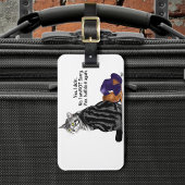 Geen wroeging Tabby Cat Funny Bagagelabel