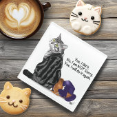 Geen wroeging Tabby Cat Funny Glazen Onderzetter