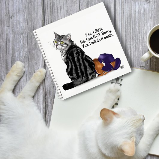 Geen wroeging Tabby Cat Funny Notitieboek