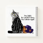 Geen wroeging Tabby Cat Funny Notitieboek (Achterkant)
