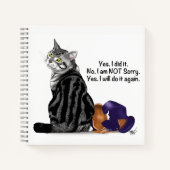 Geen wroeging Tabby Cat Funny Notitieboek (Voorkant)