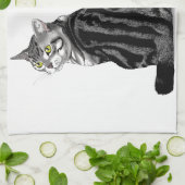 Geen wroeging Tabby Cat Funny Theedoek (Gevouwen)