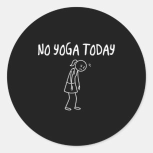 Geen Yoga Vandaag Grappige Droevige Figuur Sarcast Ronde Sticker