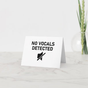 Geen zang gedetecteerd Minimale audio ontwerp Kaart