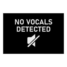 Geen zang gedetecteerd Minimale audio ontwerp Perfect Poster