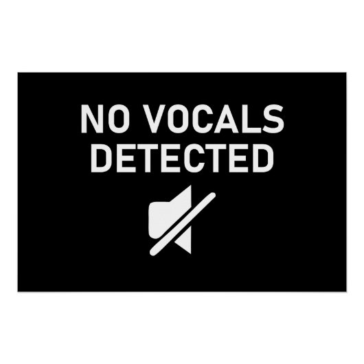 Geen zang gedetecteerd Minimale audio ontwerp Perfect Poster (Voorkant)