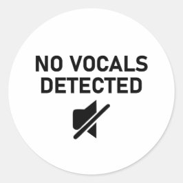 Geen zang gedetecteerd Minimale audio ontwerp Ronde Sticker