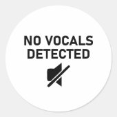 Geen zang gedetecteerd Minimale audio ontwerp Ronde Sticker (Voorkant)