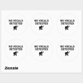 Geen zang gedetecteerd Minimale audio ontwerp Ronde Sticker (Vel)