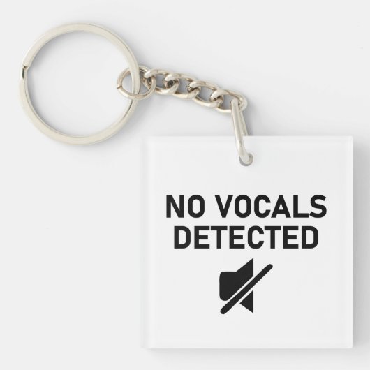 Geen zang gedetecteerd Minimale audio ontwerp Sleutelhanger (voorkant)