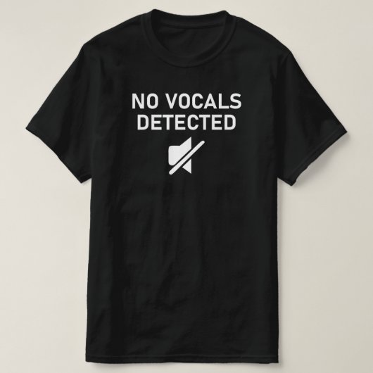 Geen zang gedetecteerd Minimale audio ontwerp T-shirt (Design voorkant)