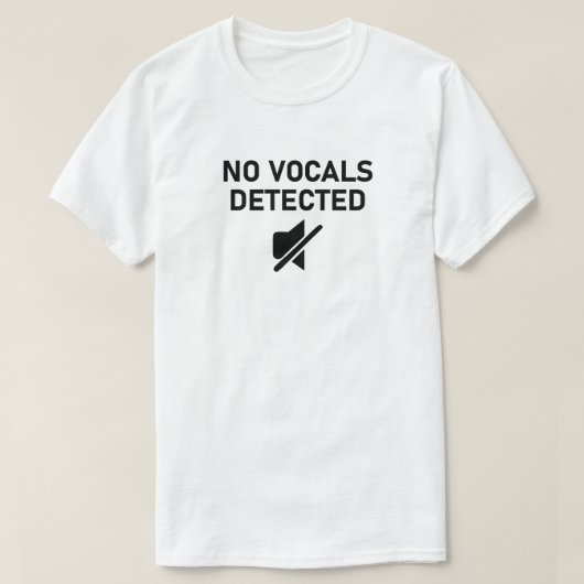Geen zang gedetecteerd Minimale audio ontwerp T-shirt (Design voorkant)