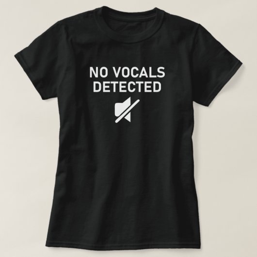 Geen zang gedetecteerd Minimale audio ontwerp T-shirt (Design voorkant)