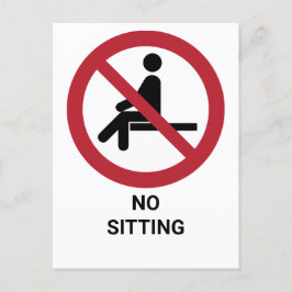 Geen zitting, verbodsbord briefkaart