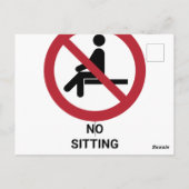 Geen zitting, verbodsbord briefkaart (Achterkant)