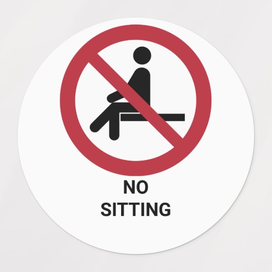 Geen zitting, verbodsbord labels (Design 2)