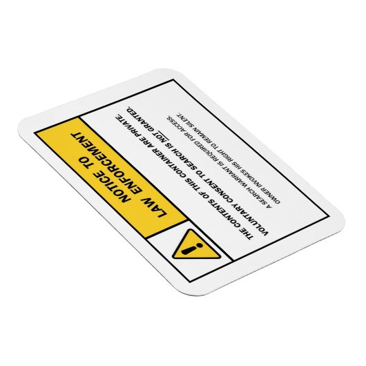 "Geen zoekopdracht zonder bevelschrift" magneettek Magneet (Rechterzijde)