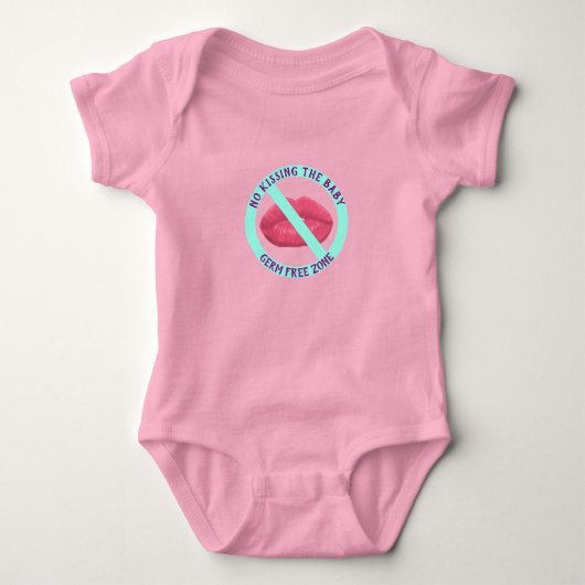 Geen zoenen Baby teken Baby Romper (Voorkant)