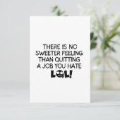 Geen zoethoudertje dan een baan opgeven die je haa bedankkaart (Staand voorkant)