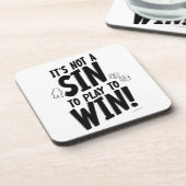 Geen zonde voor Win Boardgame Time Meeple Slogan Bier Onderzetter (Linkerzijde)