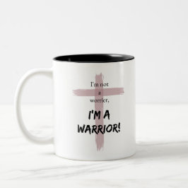 Geen Zorgelijke, Een Krijger! Tweekleurige Koffiemok