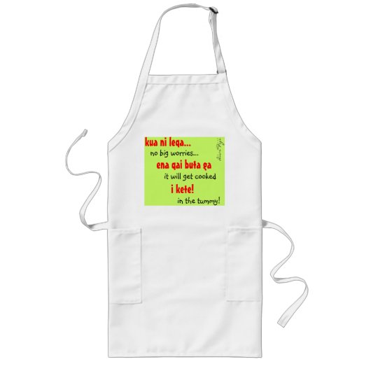 Geen zorgen Apron Lang Schort (Voorkant)