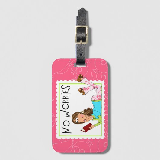 Geen zorgen bagagelabel (Voorkant (verticaal))