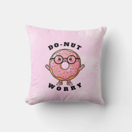 Geen zorgen, donut – Mopshond Donut Cartoon Karakt Kussen
