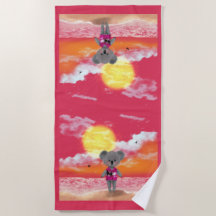 Geen zorgen Koala op een zonsonderd strand