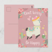 Geen zorgen Lama Briefkaart (Voorkant / Achterkant)