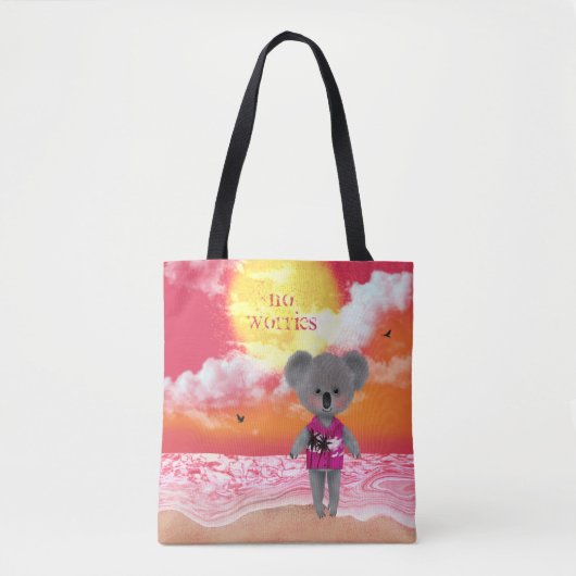Geen zorgen over koala op zonsondergang tote bag (Voorkant)