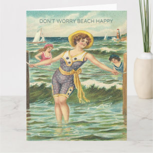 Geen zorgen strand gelukkig groet kaart