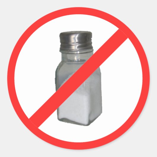 Geen zout ronde sticker (Voorkant)