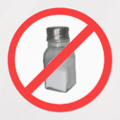 Geen zoute klassieke ronde sticker (Design 1)