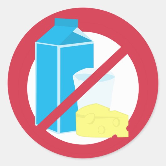 Geen zuivelsymbool Zuivelvrije allergie Ronde Sticker (Voorkant)