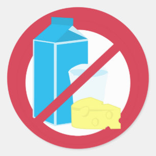 Geen zuivelsymbool Zuivelvrije allergie Ronde Sticker
