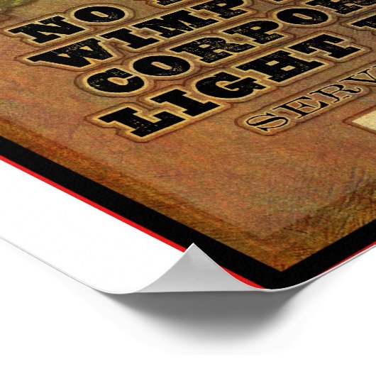 Geen zwarte bier hier. poster (Hoek)